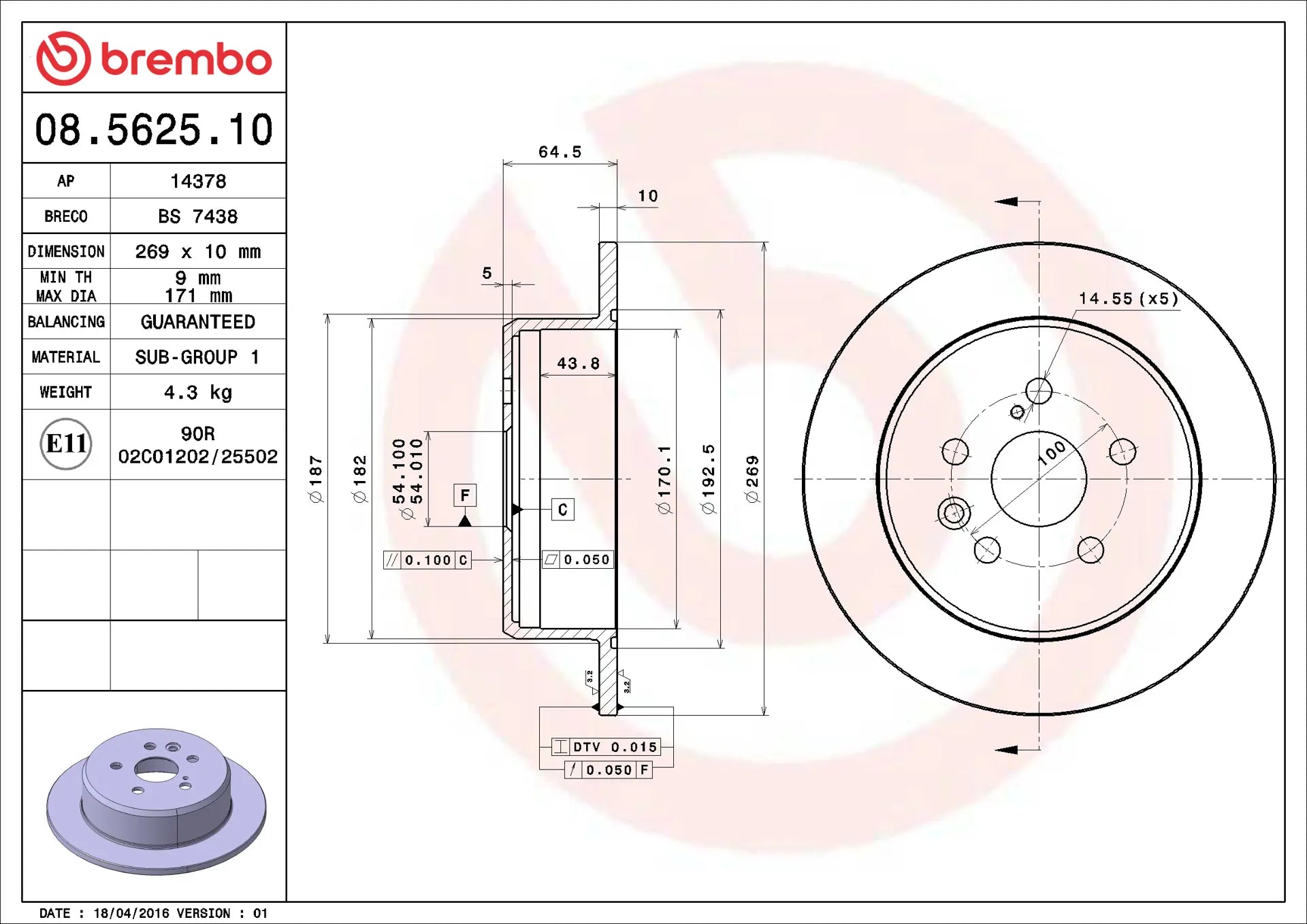 Brake Disc 08.5625.10