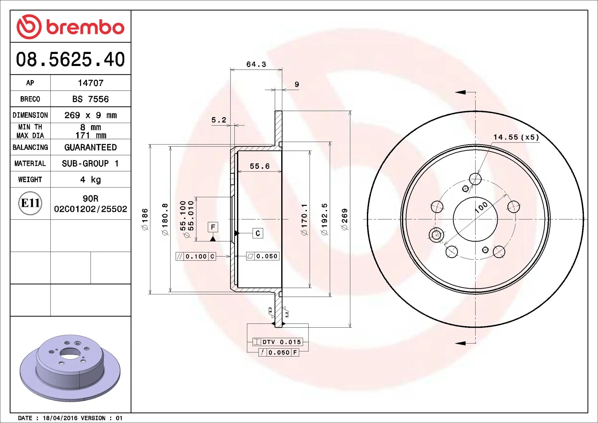Brake Disc 08.5625.40