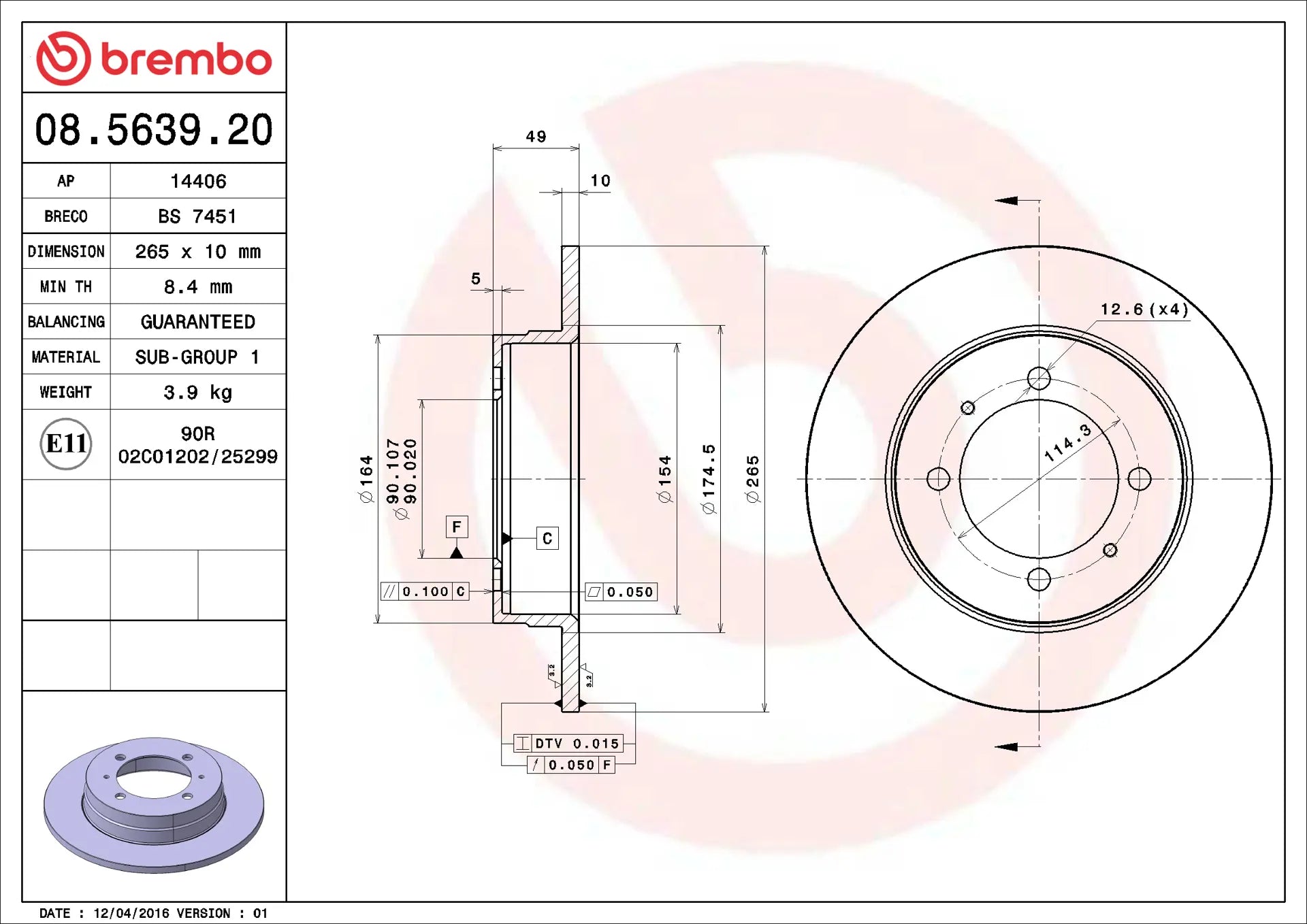 Brake Disc 08.5639.20