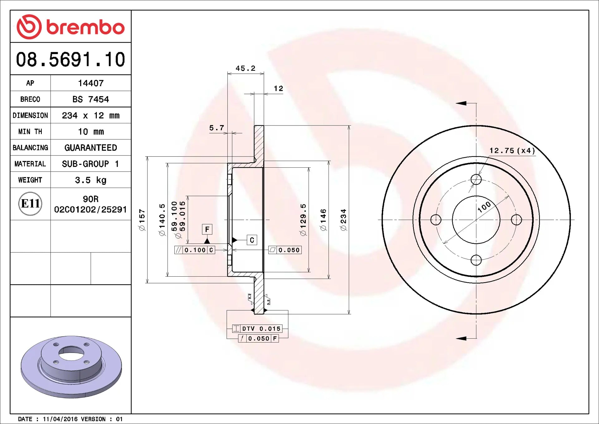 Brake Disc 08.5691.10