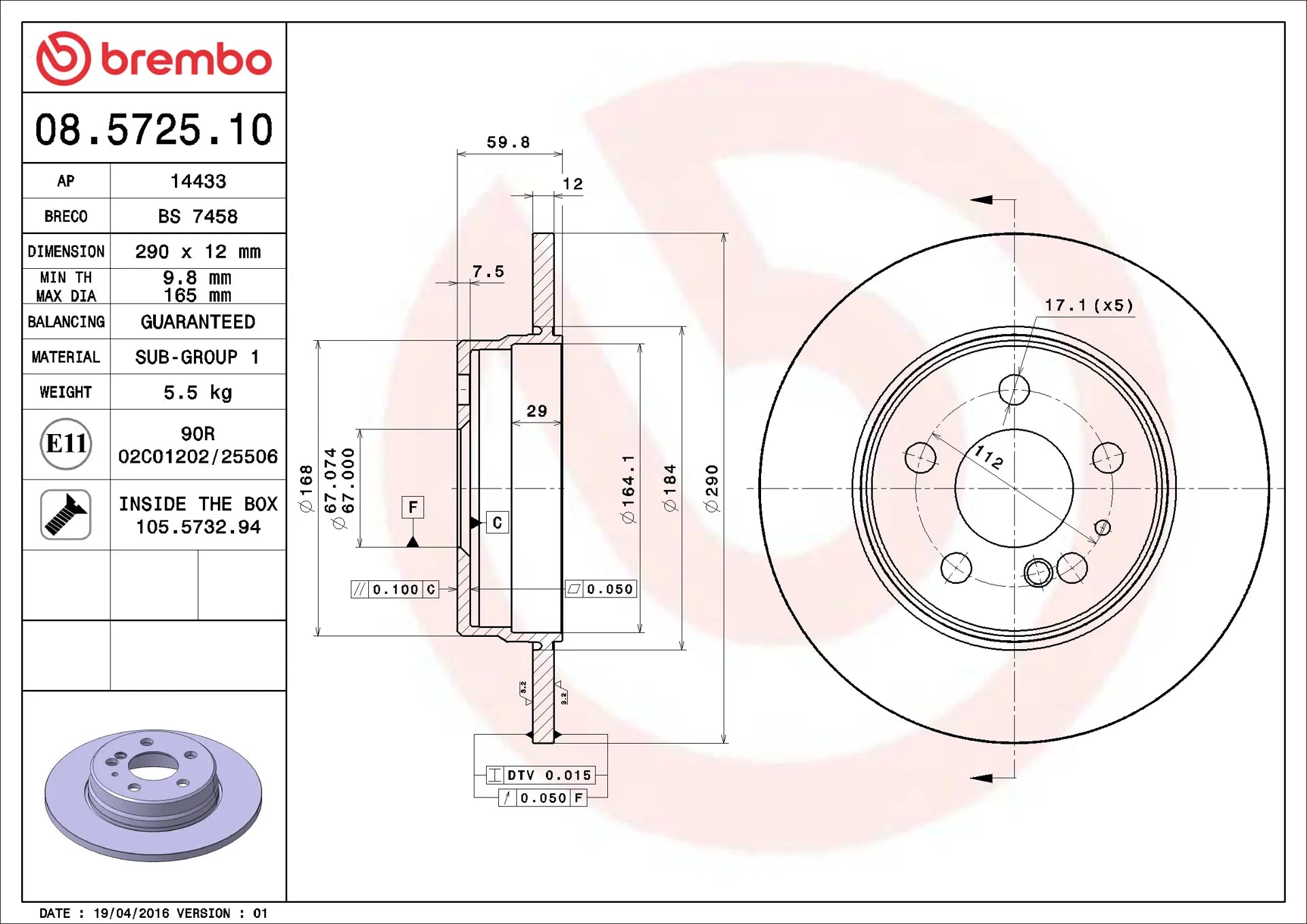 Brake Disc 08.5725.10
