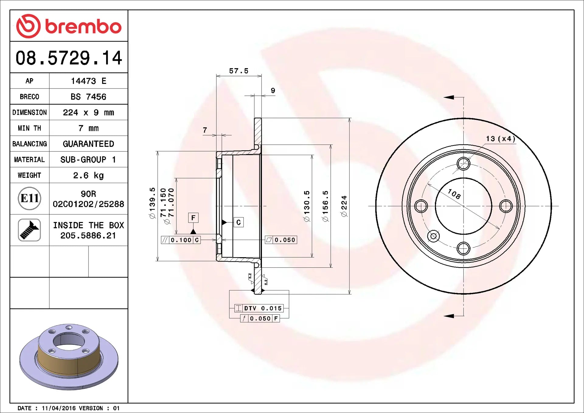 Brake Disc 08.5729.14