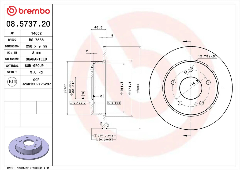 Brake Disc 08.5737.20