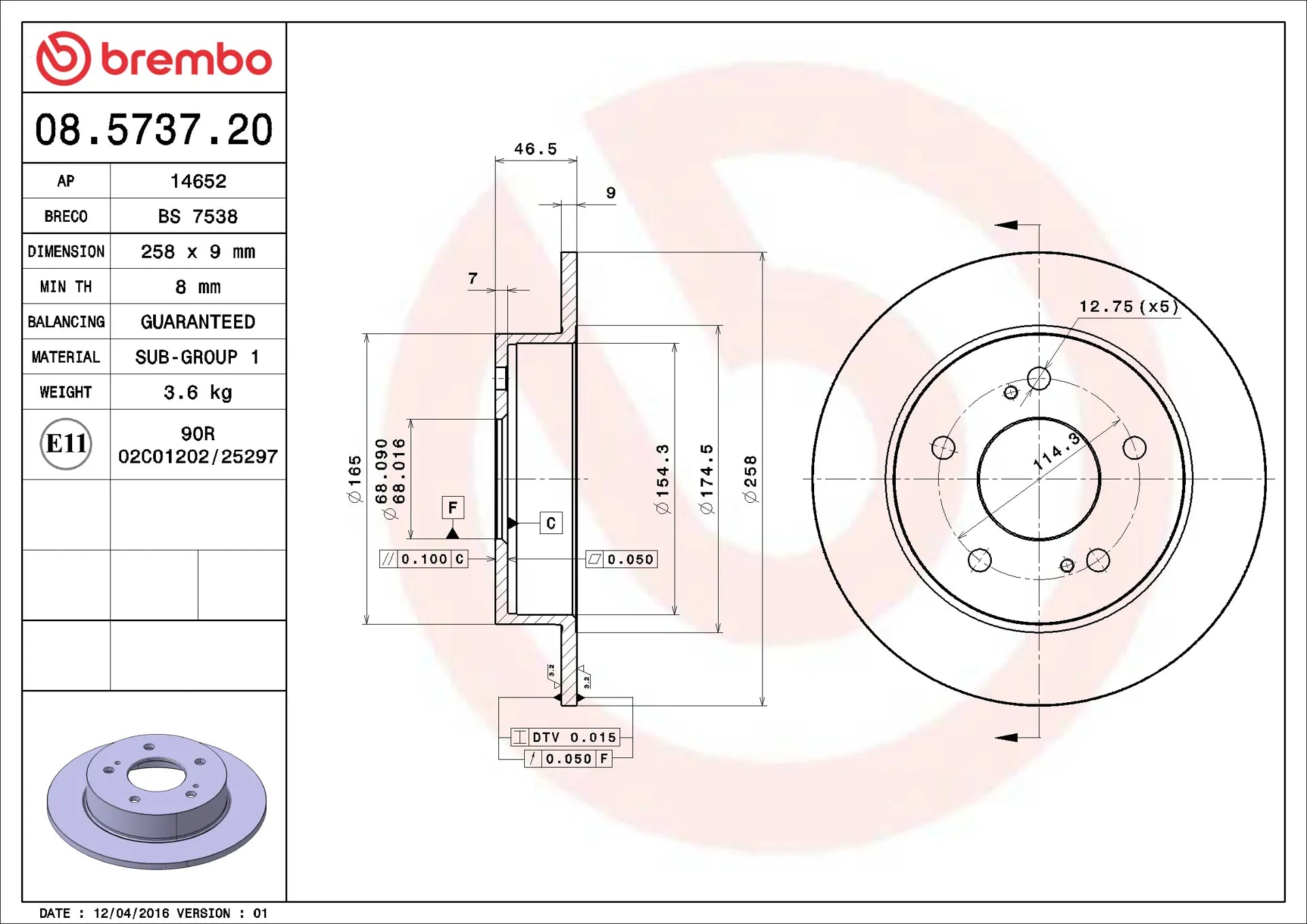 Brake Disc 08.5737.20