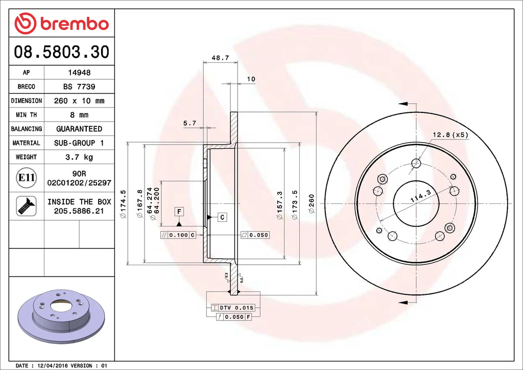 Brake Disc 08.5803.30