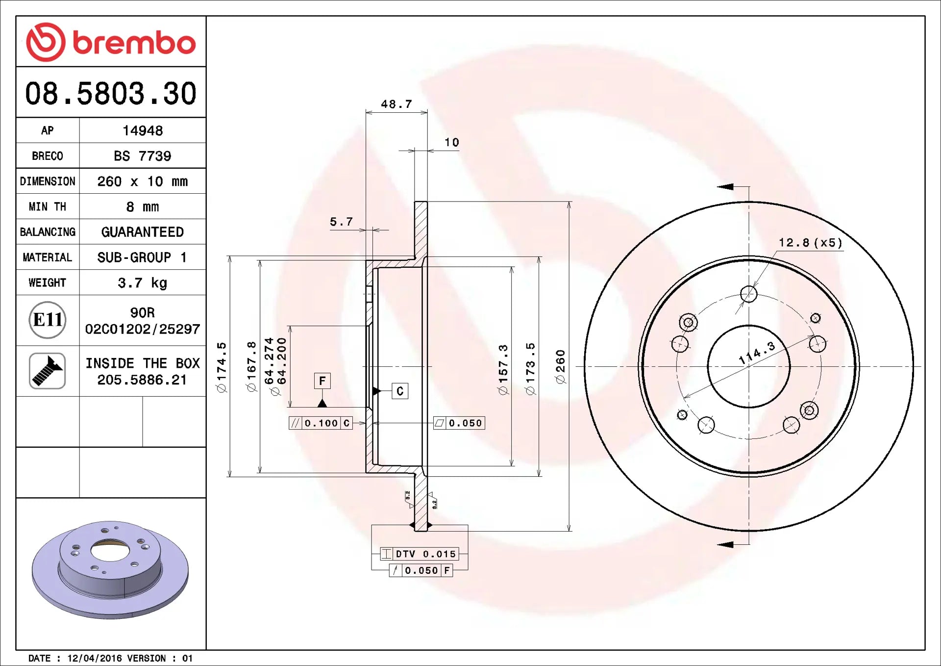 Brake Disc 08.5803.30
