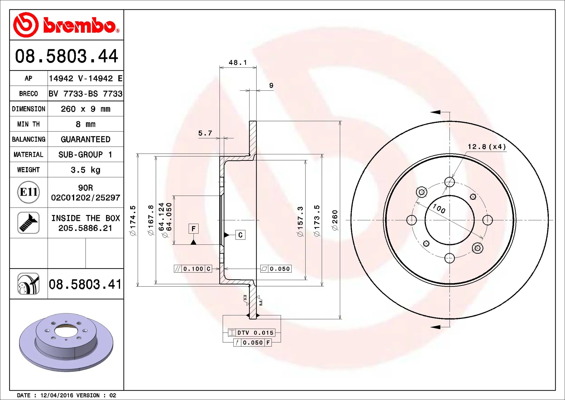 Brake Disc 08.5803.41