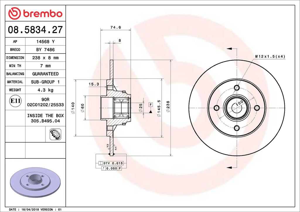 Brake Disc 08.5834.27
