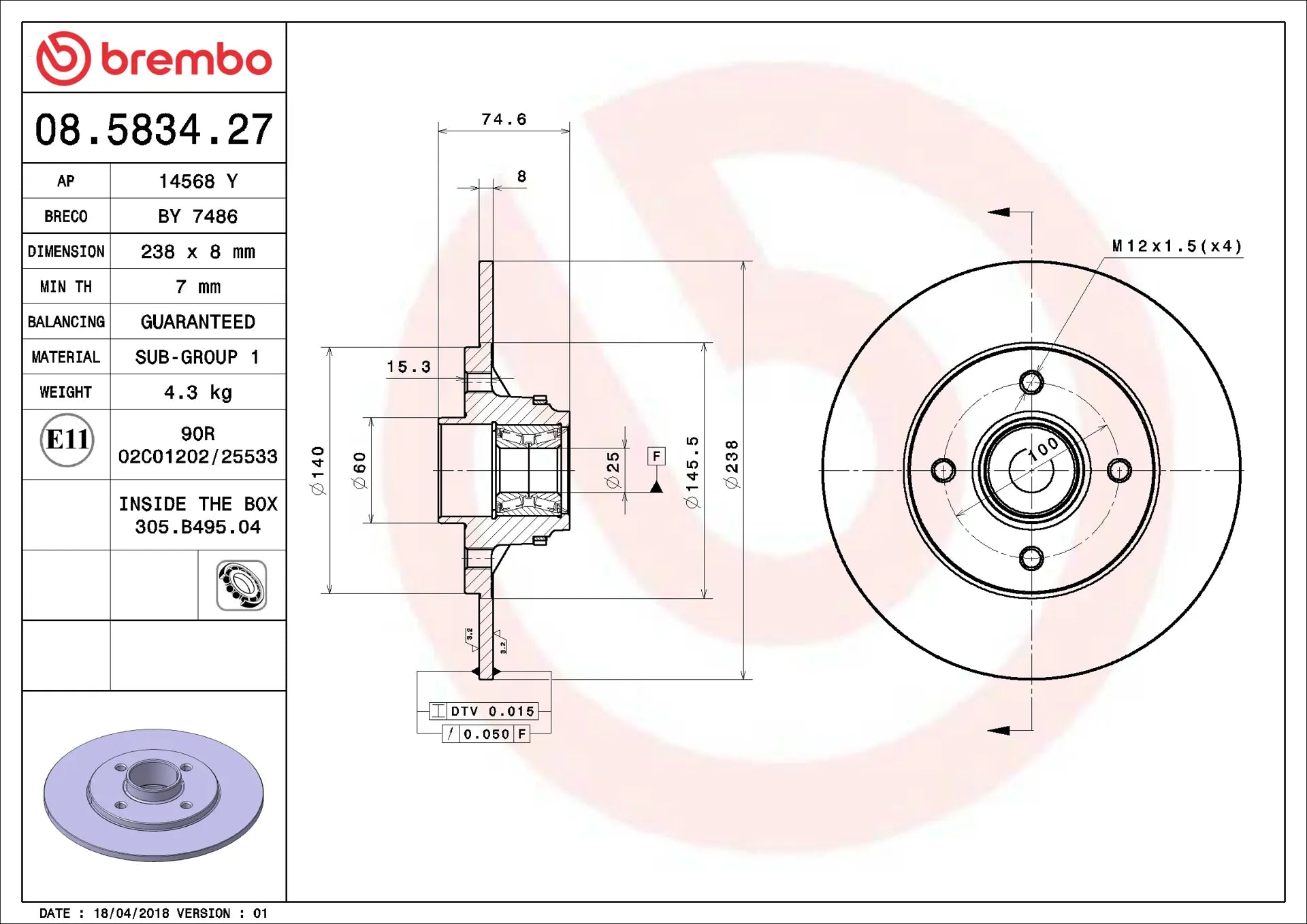 Brake Disc 08.5834.27