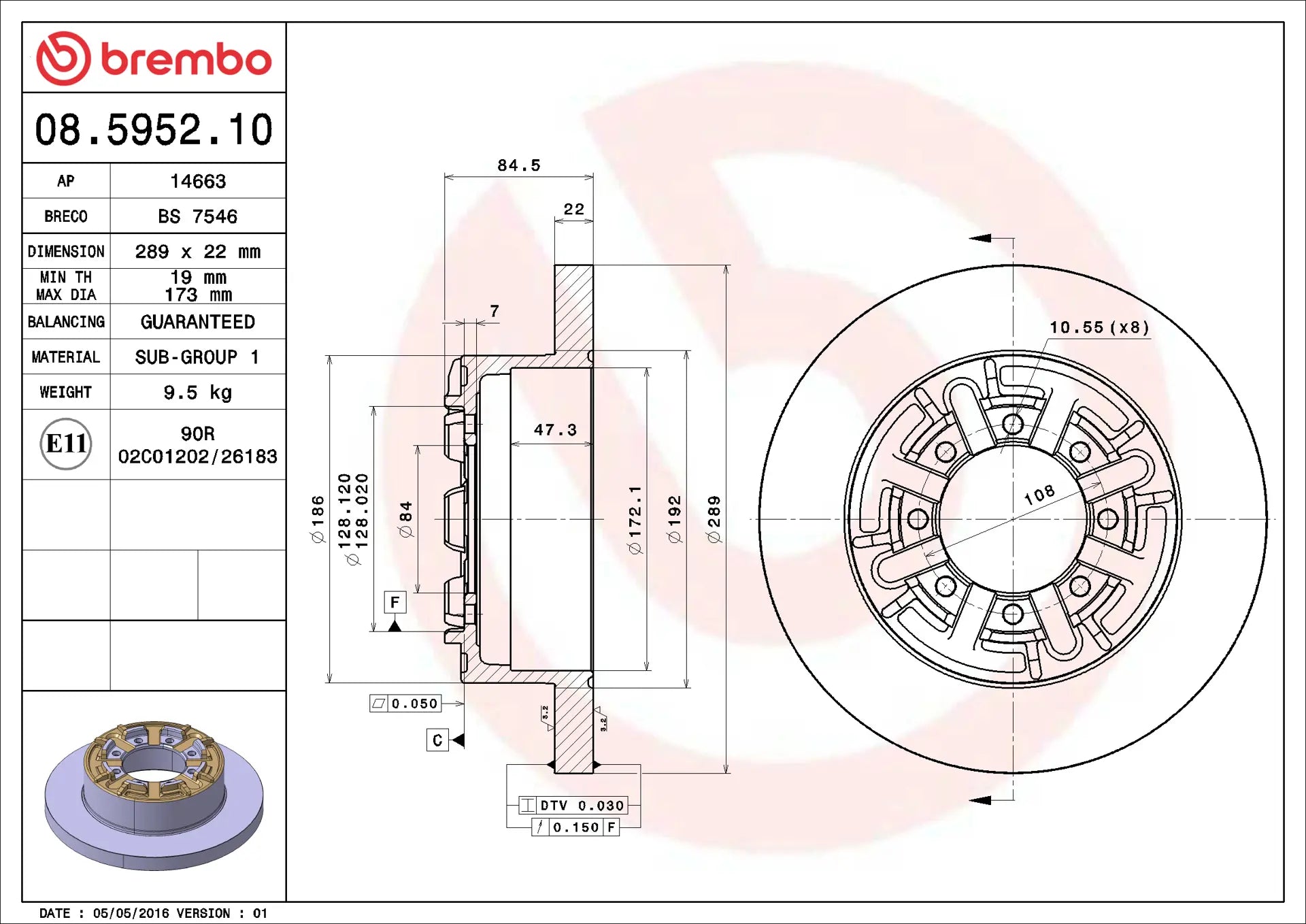 Brake Disc 08.5952.10