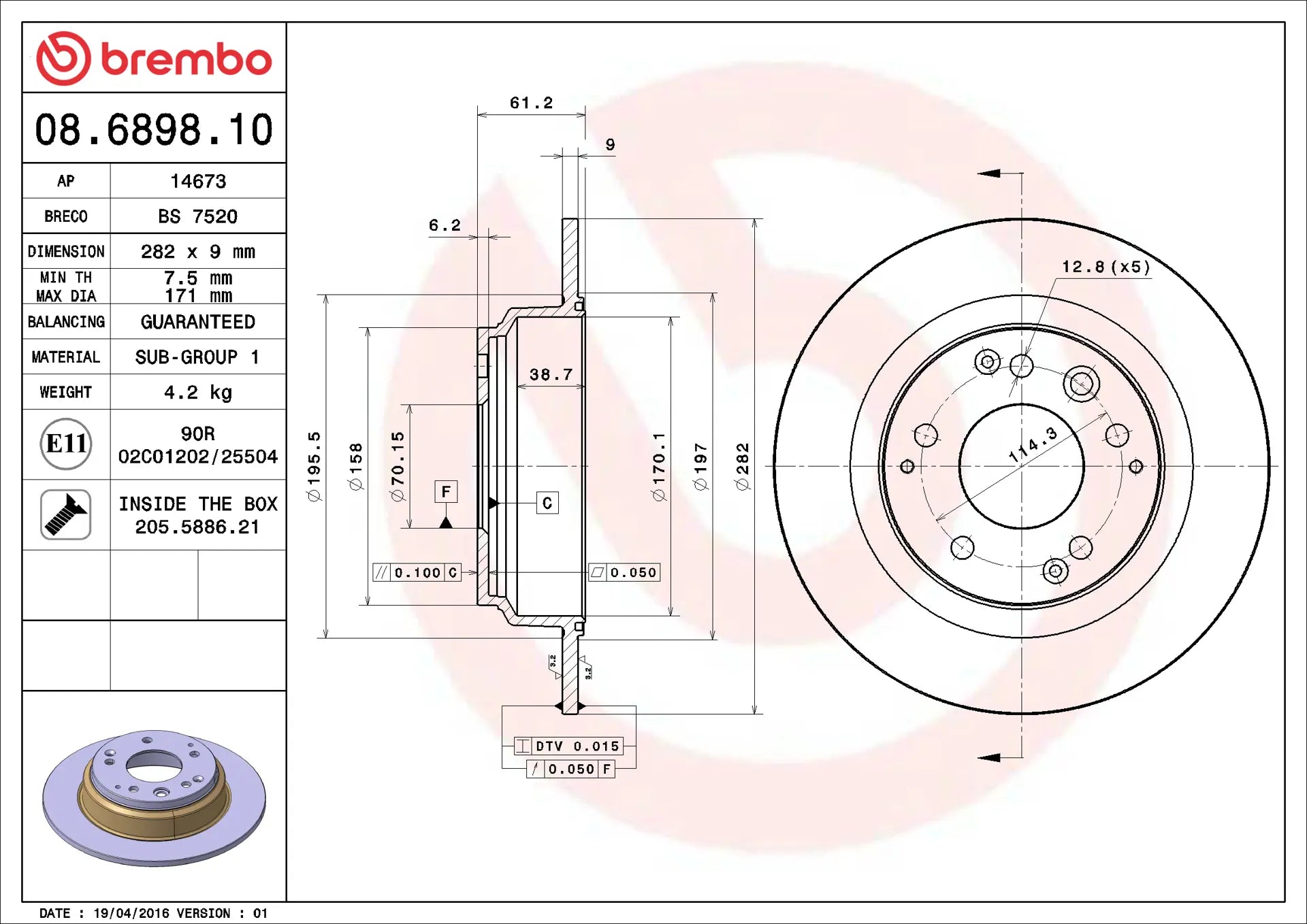 Brake Disc 08.6898.10