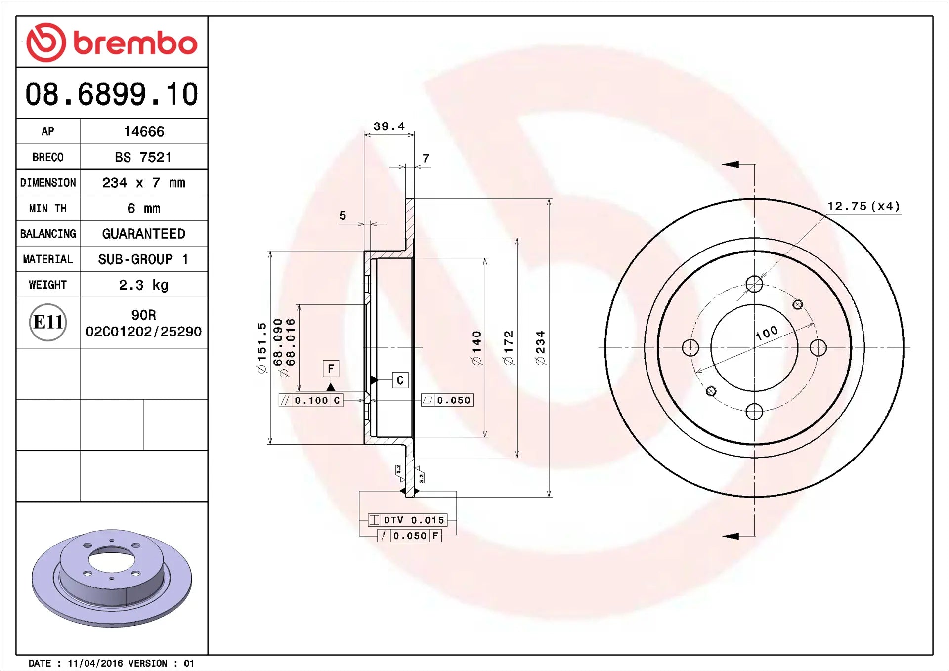 Brake Disc 08.6899.10
