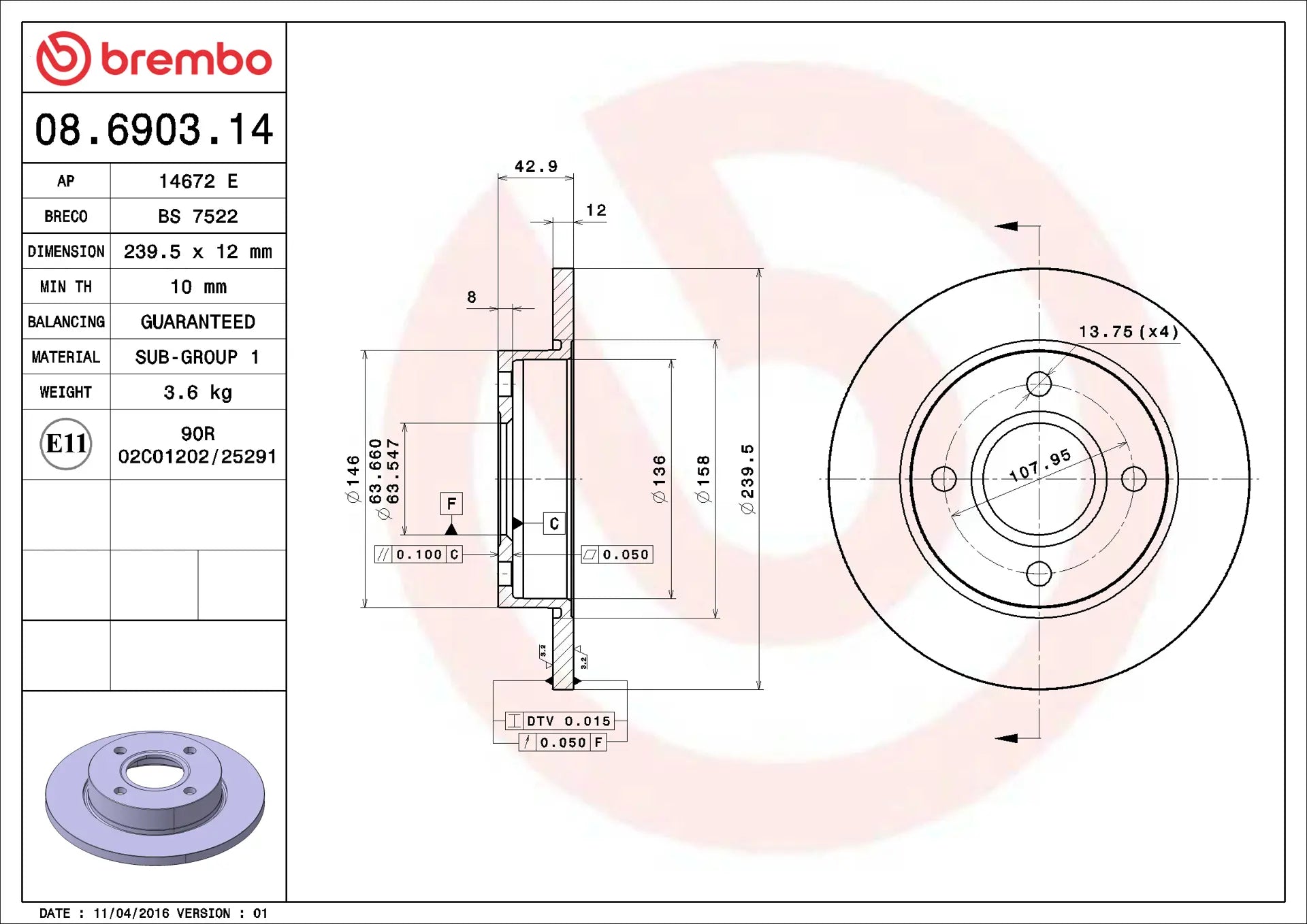 Brake Disc 08.6903.14
