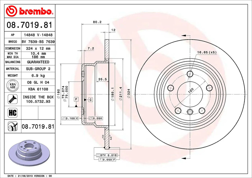 Brake Disc 08.7019.81