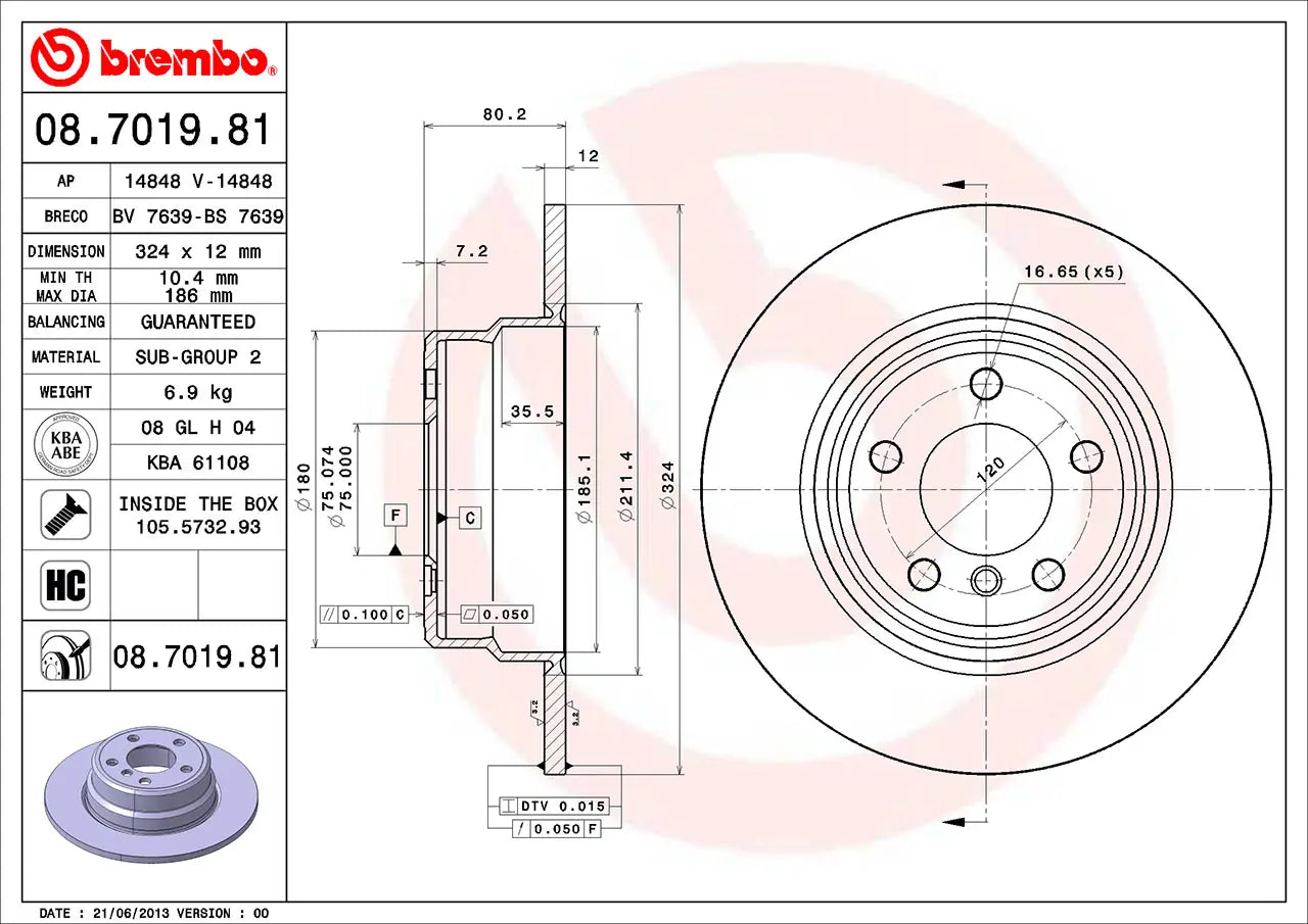 Brake Disc 08.7019.81