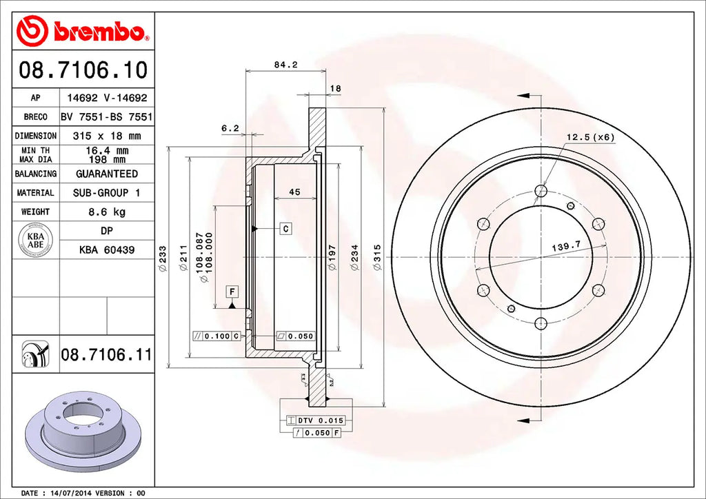 Brake Disc 08.7106.11