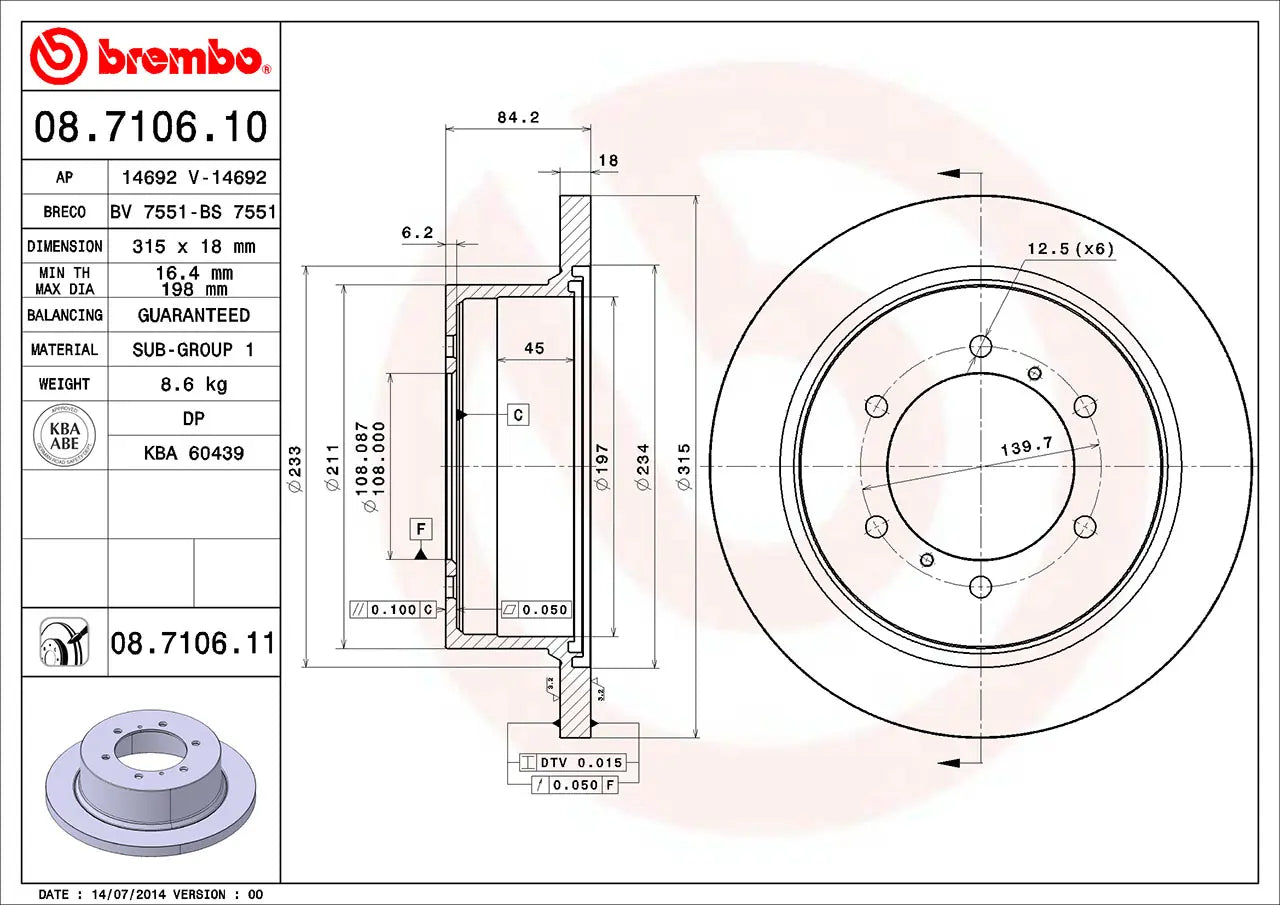 Brake Disc 08.7106.11