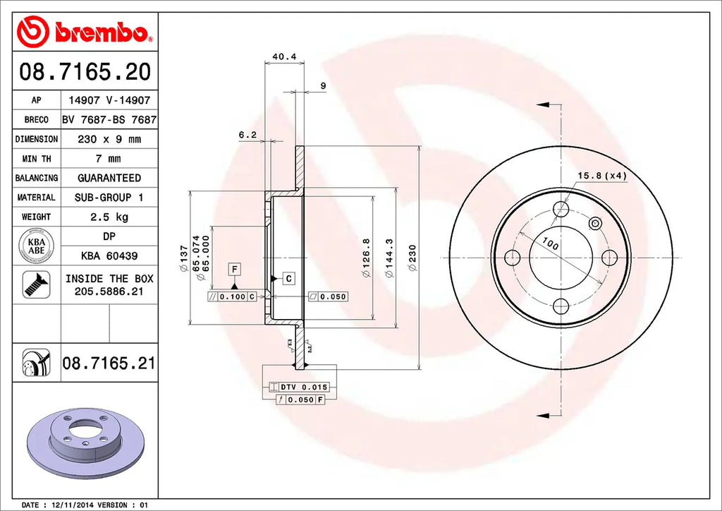 Brake Disc 08.7165.21