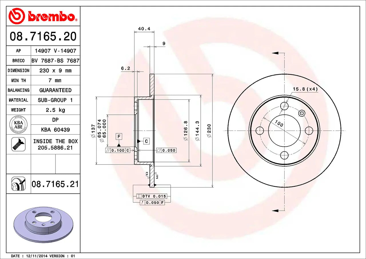 Brake Disc 08.7165.21