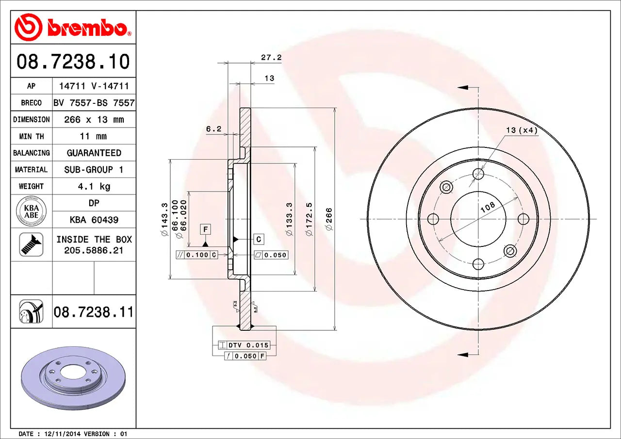 Brake Disc 08.7238.11