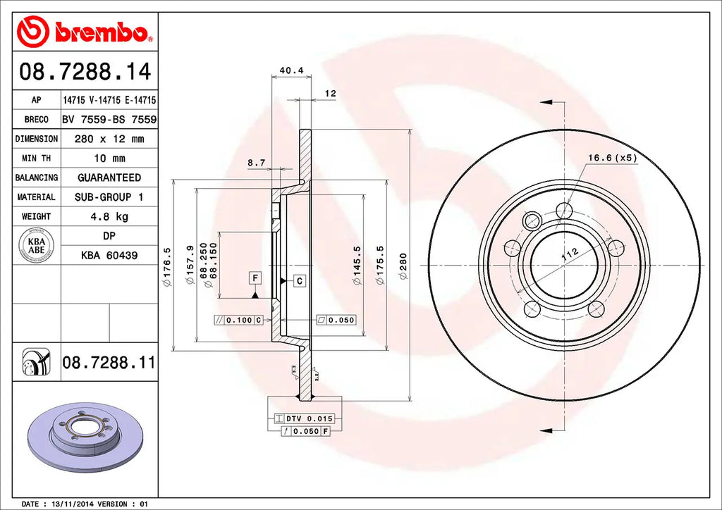 Brake Disc 08.7288.11