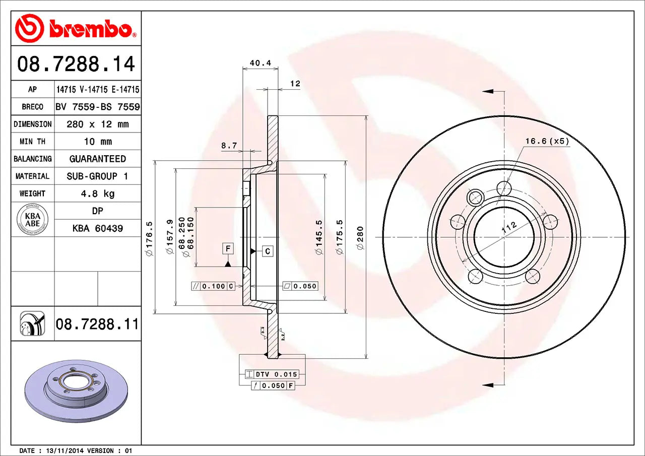Brake Disc 08.7288.11
