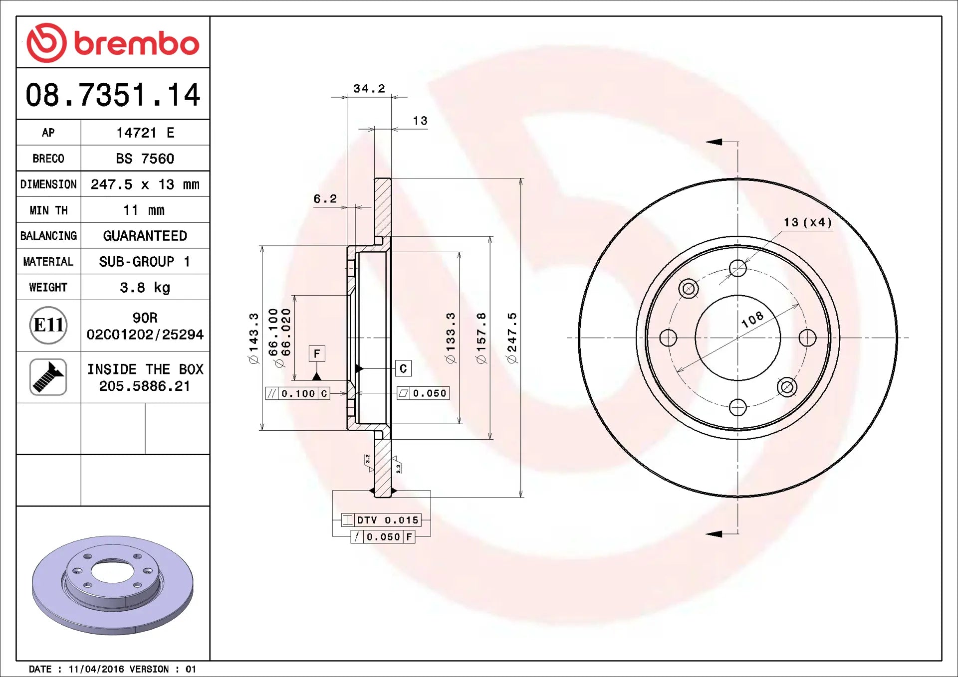Brake Disc 08.7351.14