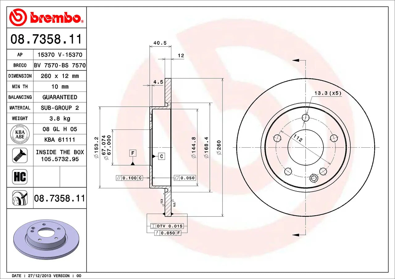 Brake Disc 08.7358.11