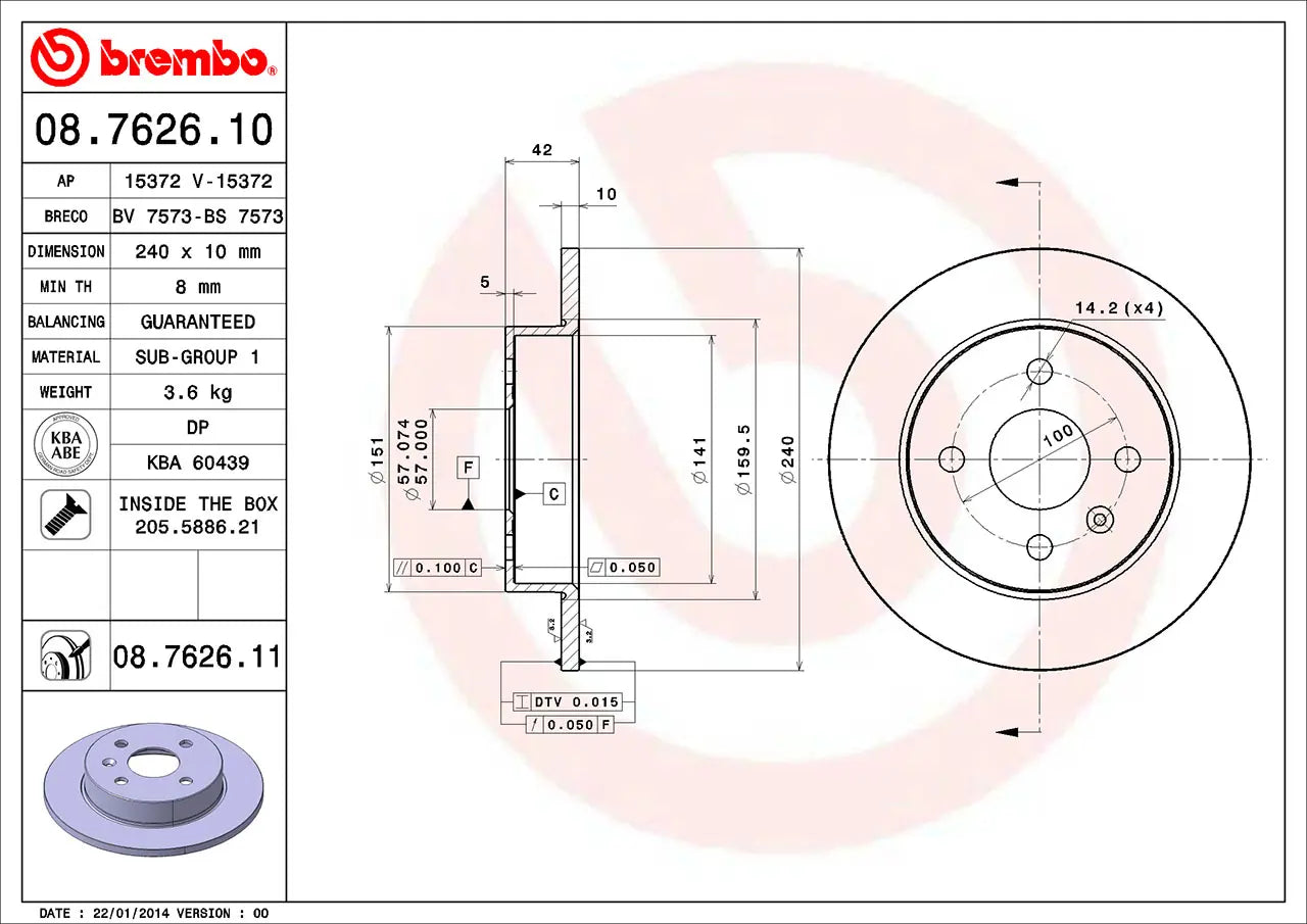 Brake Disc 08.7626.11