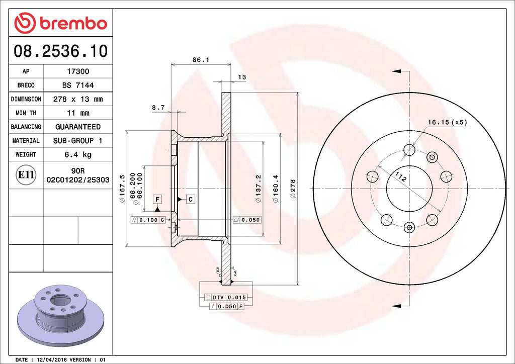 Brake Disc 08.2536.10