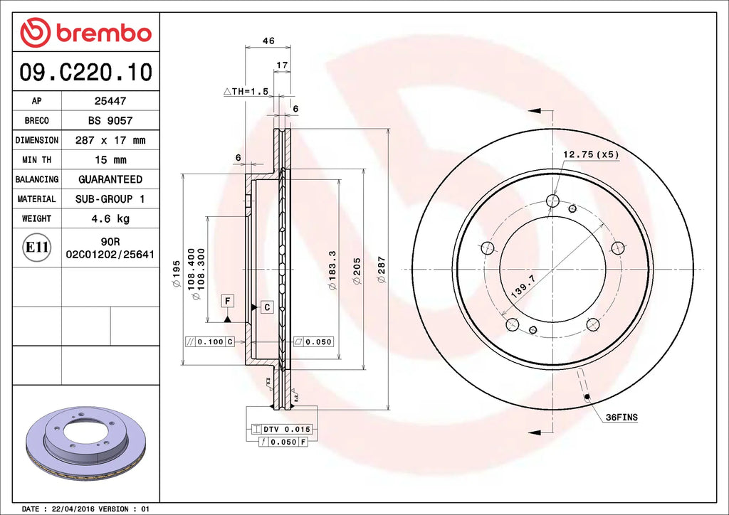 Brembo Brake Disc for Maruti Jimny Front